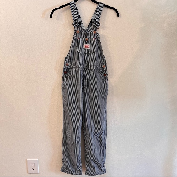 Roundhouse Other - Round House Youth Bible Overalls Engineer Stripe Size 12 Boy Girl Denim